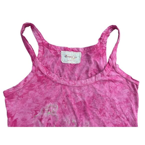 GYPSY 05 PINK TIE DYE BOHO GRAPHIC PRINT TANK‎ TOP M - Picture 2 of 6